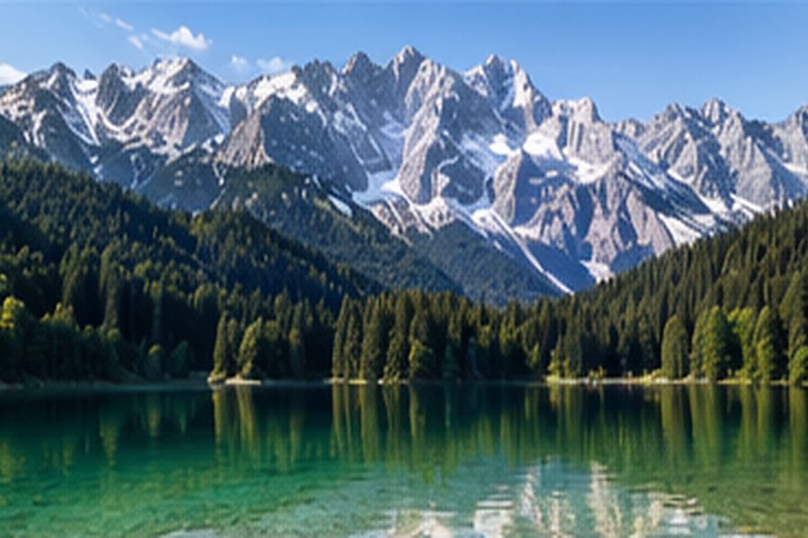 Eibsee mit Blick auf die Zugspitze