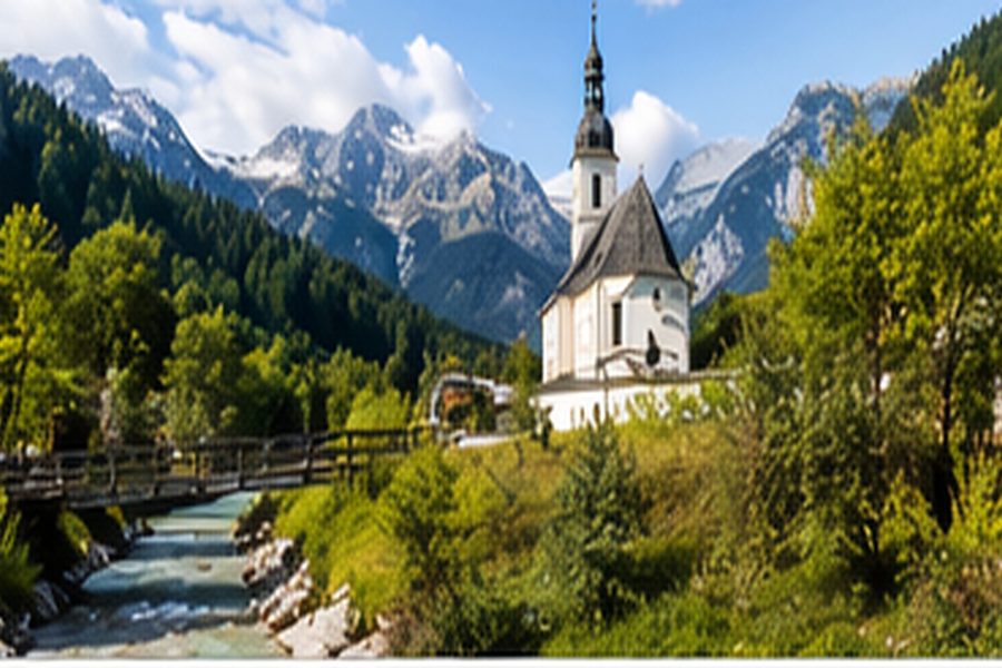 Ramsau und Bergpanorama im Berchtesgadener Land