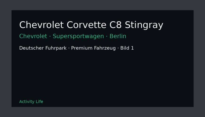 Chevrolet Corvette C8 Stingray Bild 1