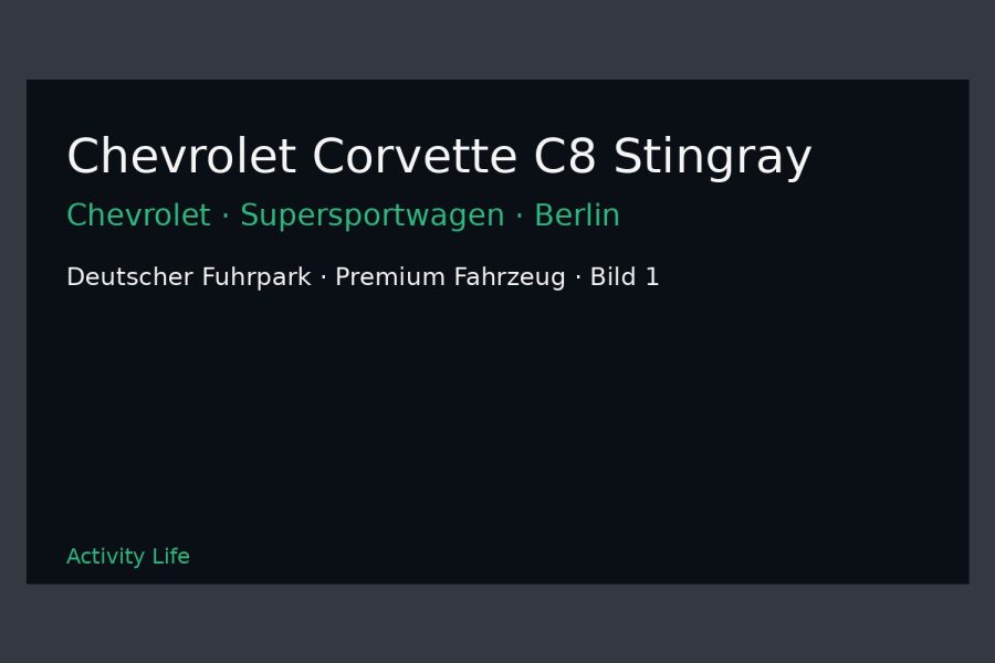 Chevrolet Corvette C8 Stingray Bild 1