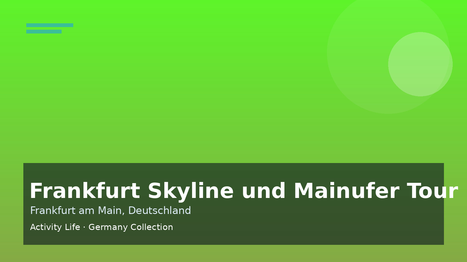 Frankfurt Skyline und Mainufer Tour Cover 1