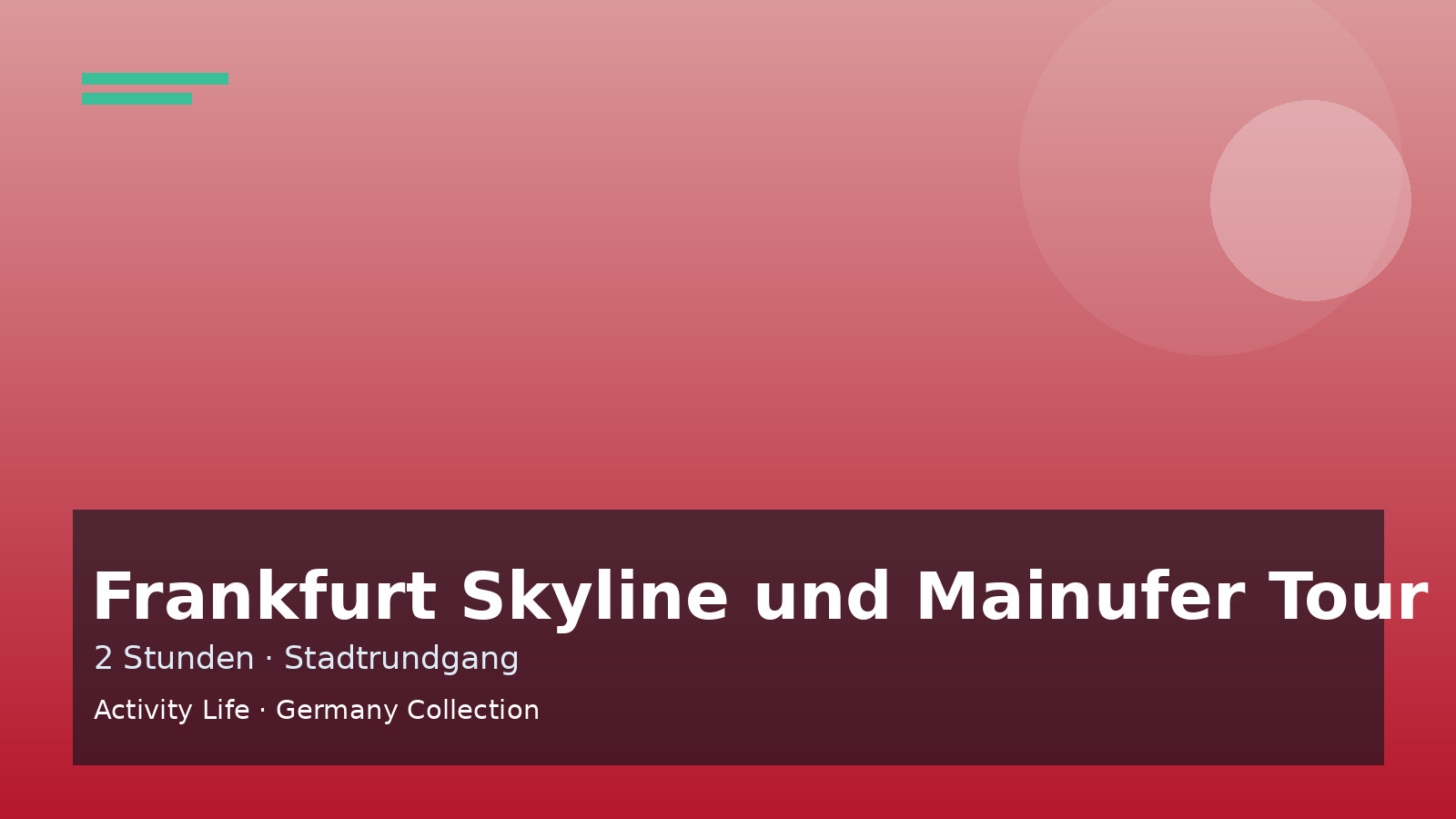 Frankfurt Skyline und Mainufer Tour Cover 2