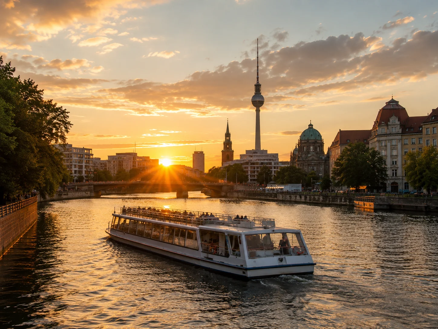 Spree-Sonnenuntergang Bootstour